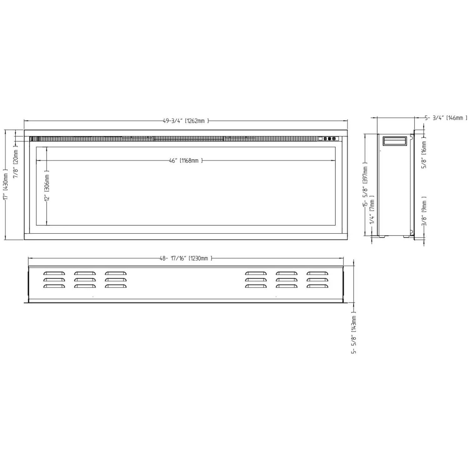 Royal 126 cm – Elektrisk peis