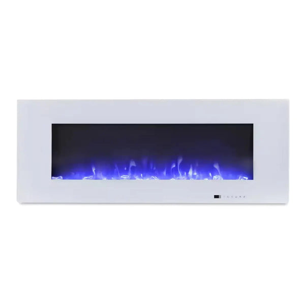 Azurite 127 cm - Hvit vegghengt elektrisk peis