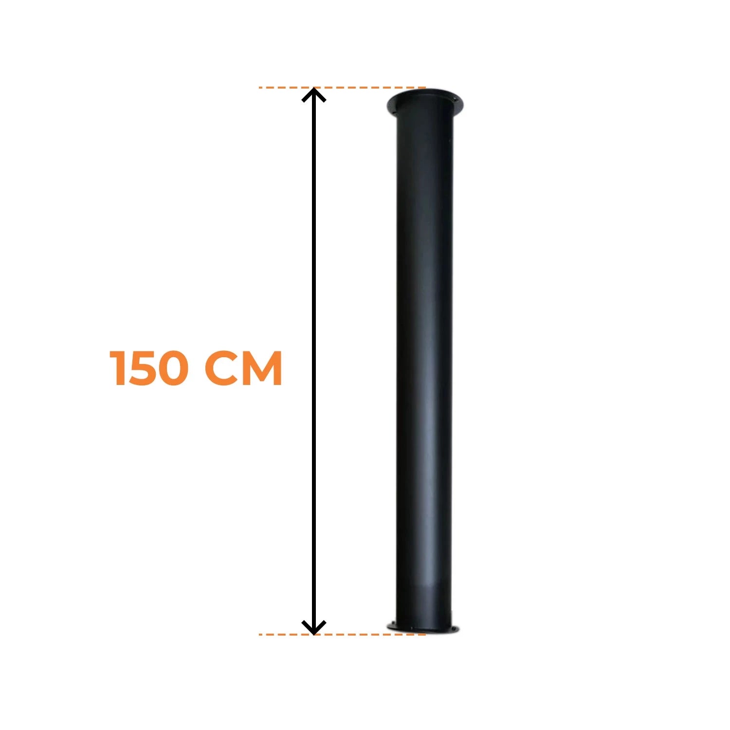 Toronto rør – Svart – 150 cm – total lengde 190 cm