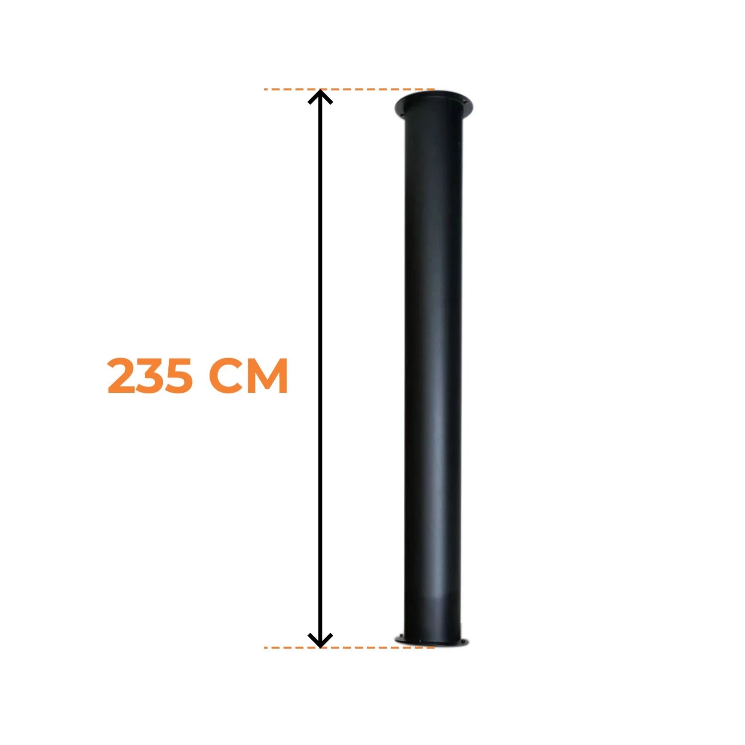 Toronto rør – Svart – 195 cm – total lengde 235 cm
