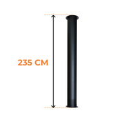 Toronto rør – Svart – 195 cm – total lengde 235 cm