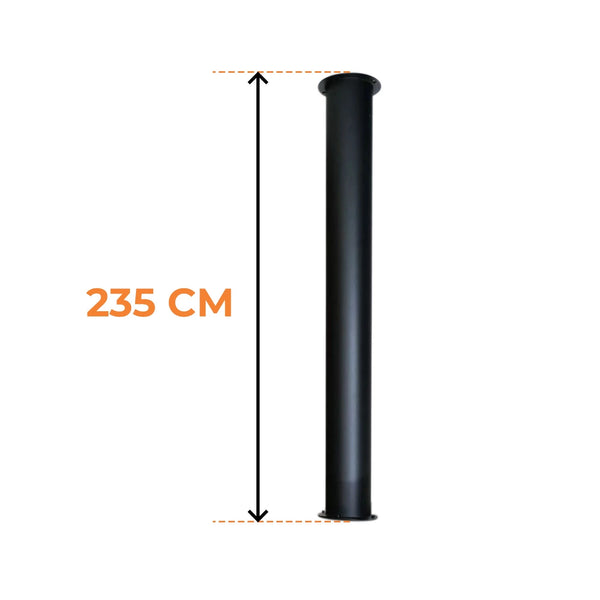 Toronto rør – Svart – 195 cm – total lengde 235 cm
