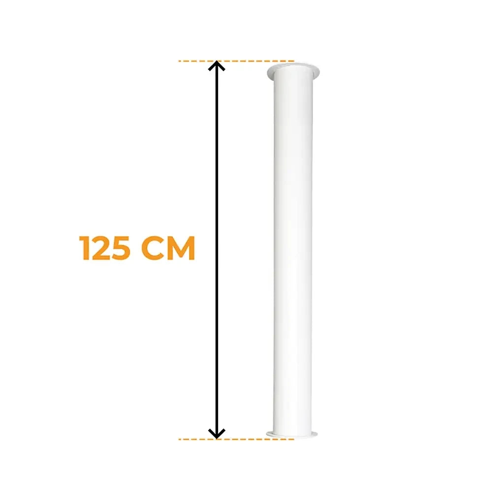 Toronto rør – Hvit – 125 cm – total lengde 165 cm