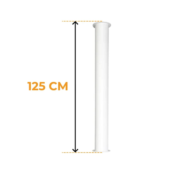Toronto rør – Hvit – 125 cm – total lengde 165 cm