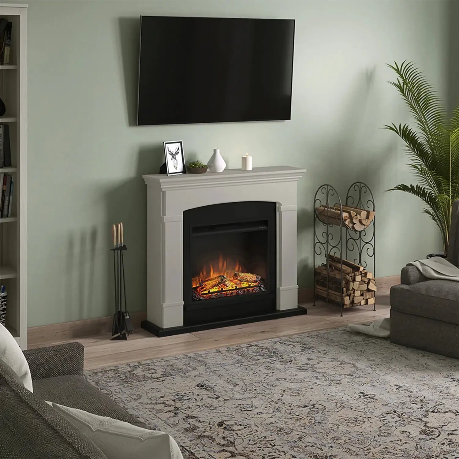 Helmi Tradisjonell Elektrisk Peis - Beige