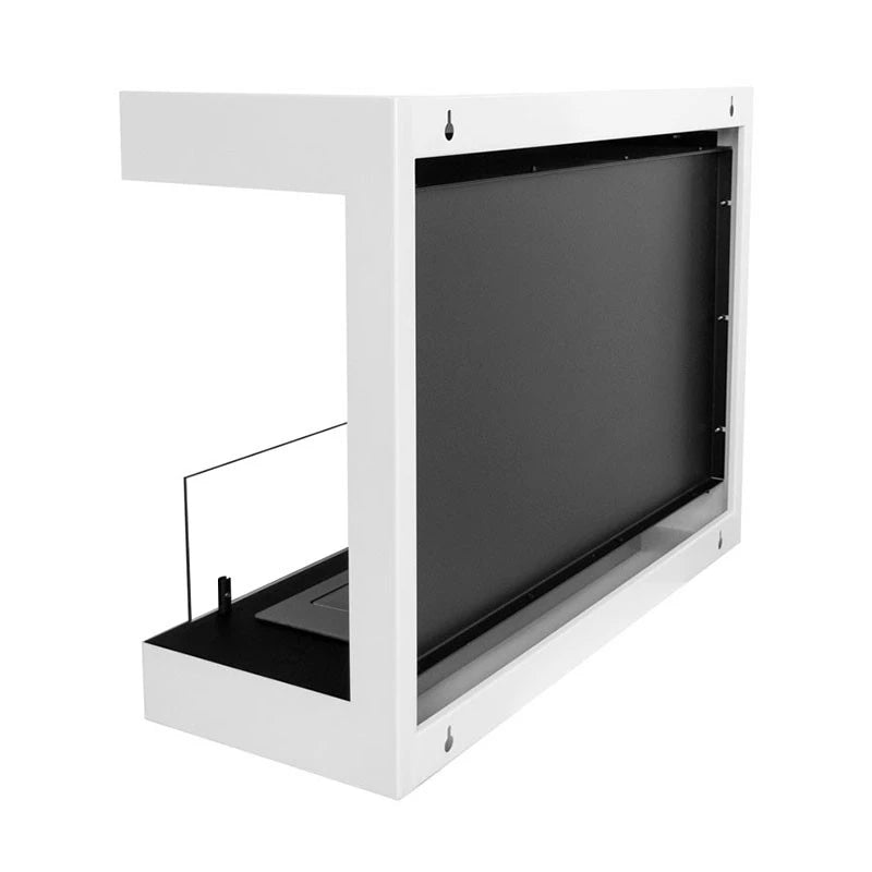 Tre-sidet vegghengt biopeis – Hvit – 80 cm