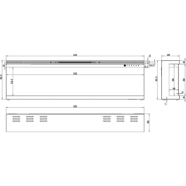 Unique 166 cm – Innebygd Elektrisk peis