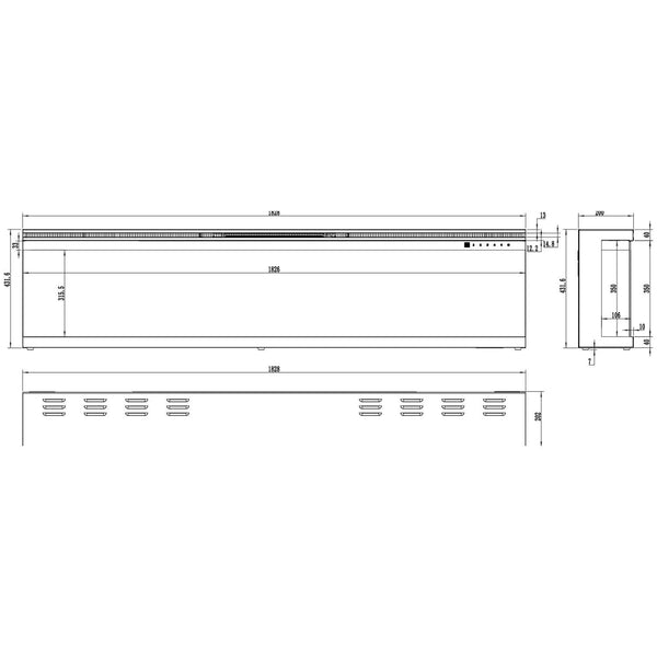 Unique 183 cm – Innebygd Elektrisk peis