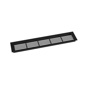 Ventilationsrist Sort - 50x10 cm med et ventilationsareal 214 cm2